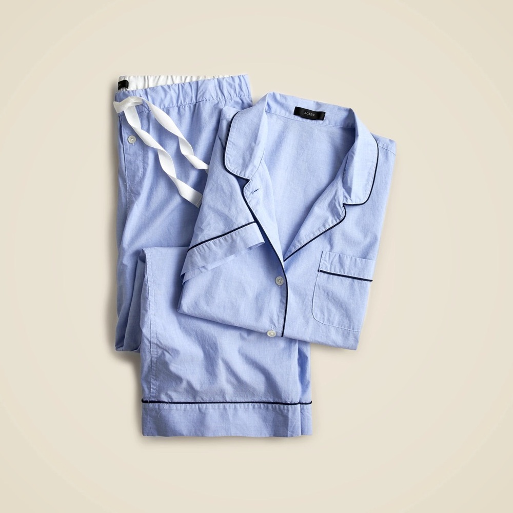 J. Crew End-on-end cotton long-sleeve pajama set
